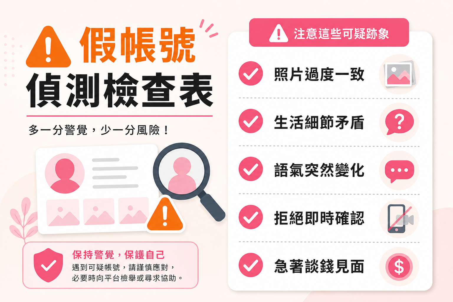 假帳號辨識檢查表